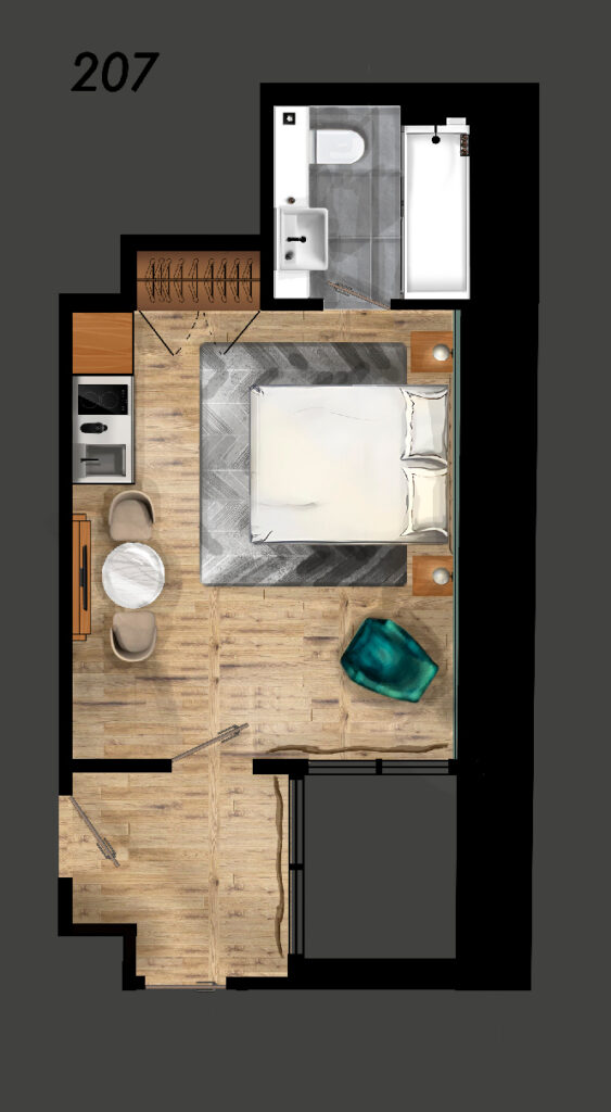 Lightwell studio layout