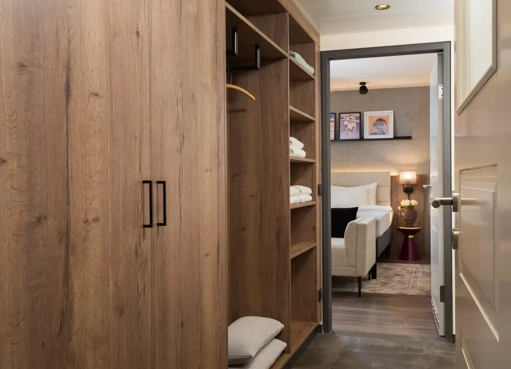 Bright and cozy bedroom in a one-bedroom apartment at master Linzergasse, designed for a restful night’s sleep