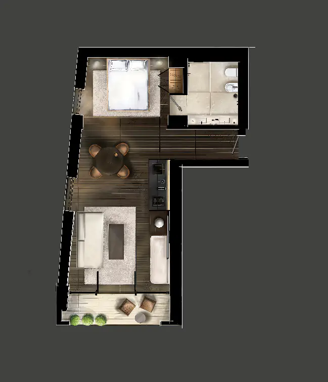 LARGE STUDIO WITH BALCONY Layout